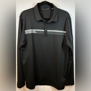 TravisMathew Course Mapper Polo Danzante Bay Golf Logo Men’s Black Long Sleeve M